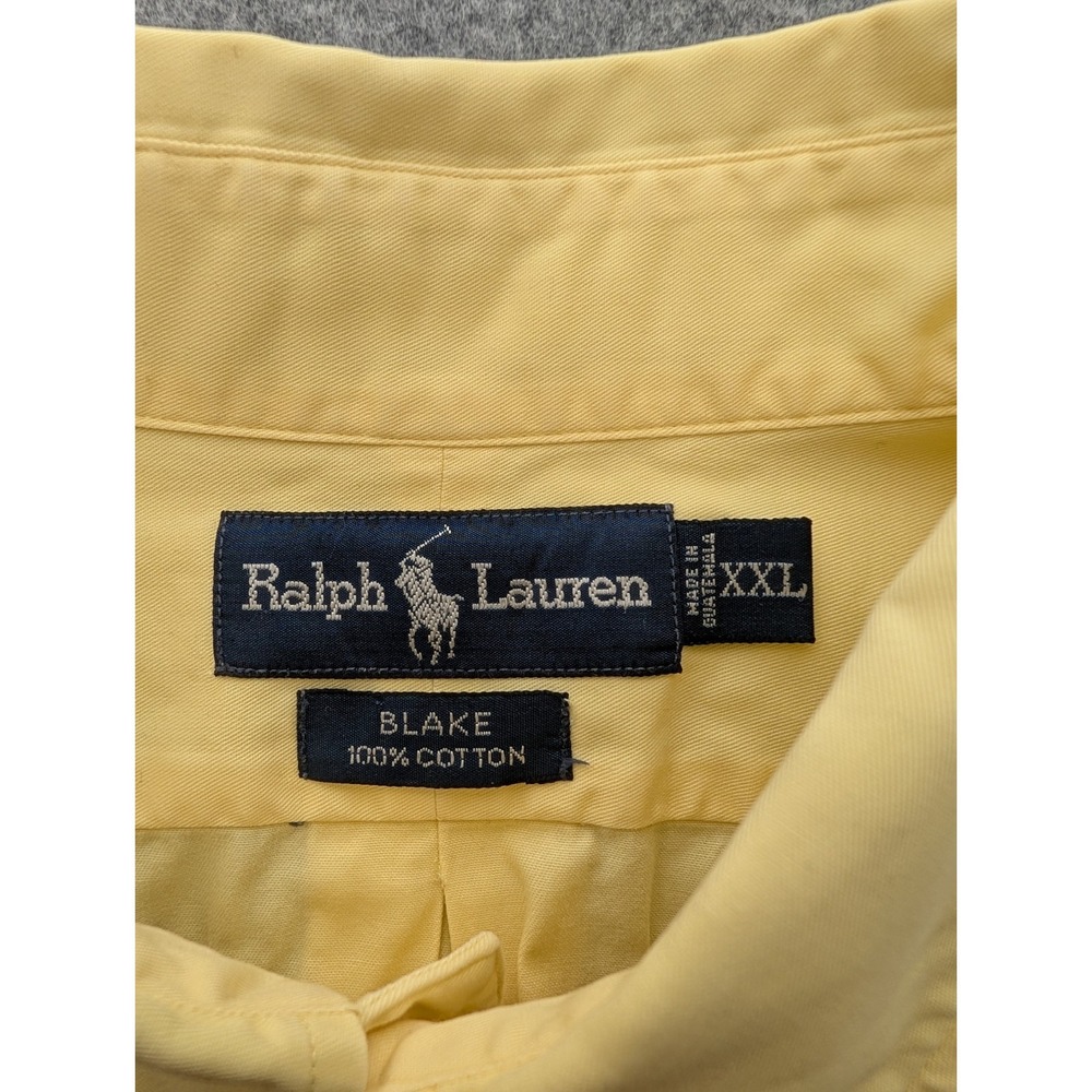 Ralph Lauren Blake Men's Shirt XXL Yellow Button-up Long Sleeve - Picture 3 of 9
